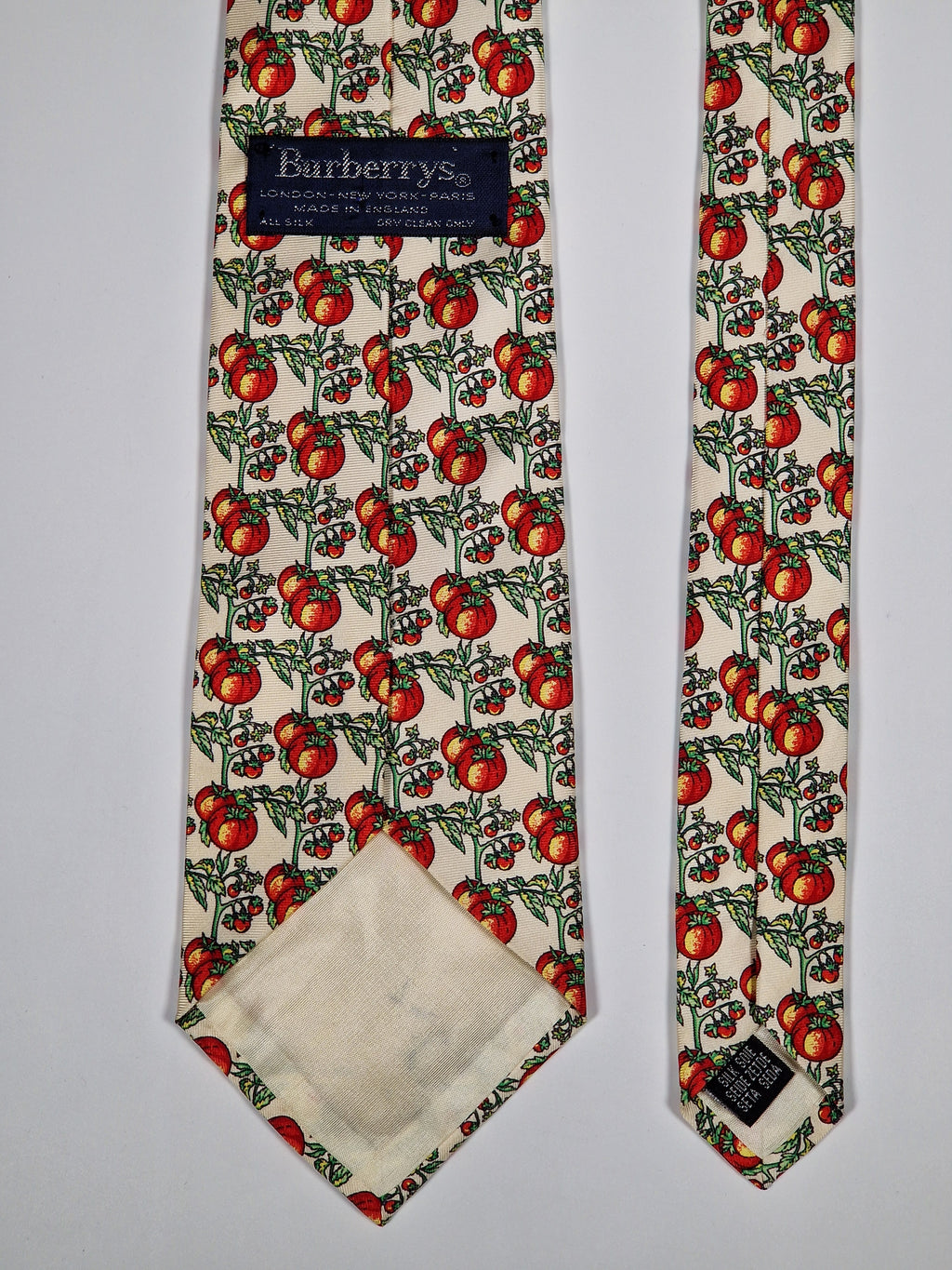 Burberrys Vintage silk tie Tomato pattern