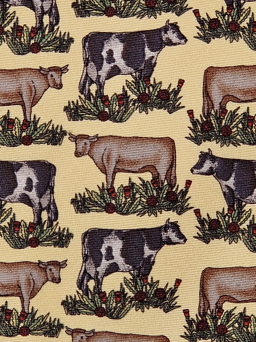 Burberrys Vintage silk tie cows