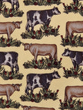 Burberrys Vintage silk tie cows