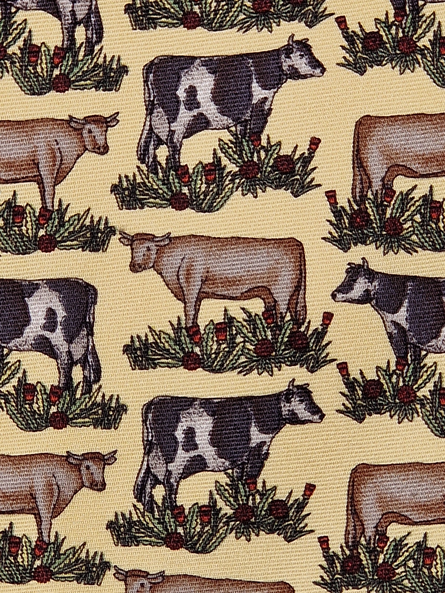 Burberrys Vintage silk tie cows