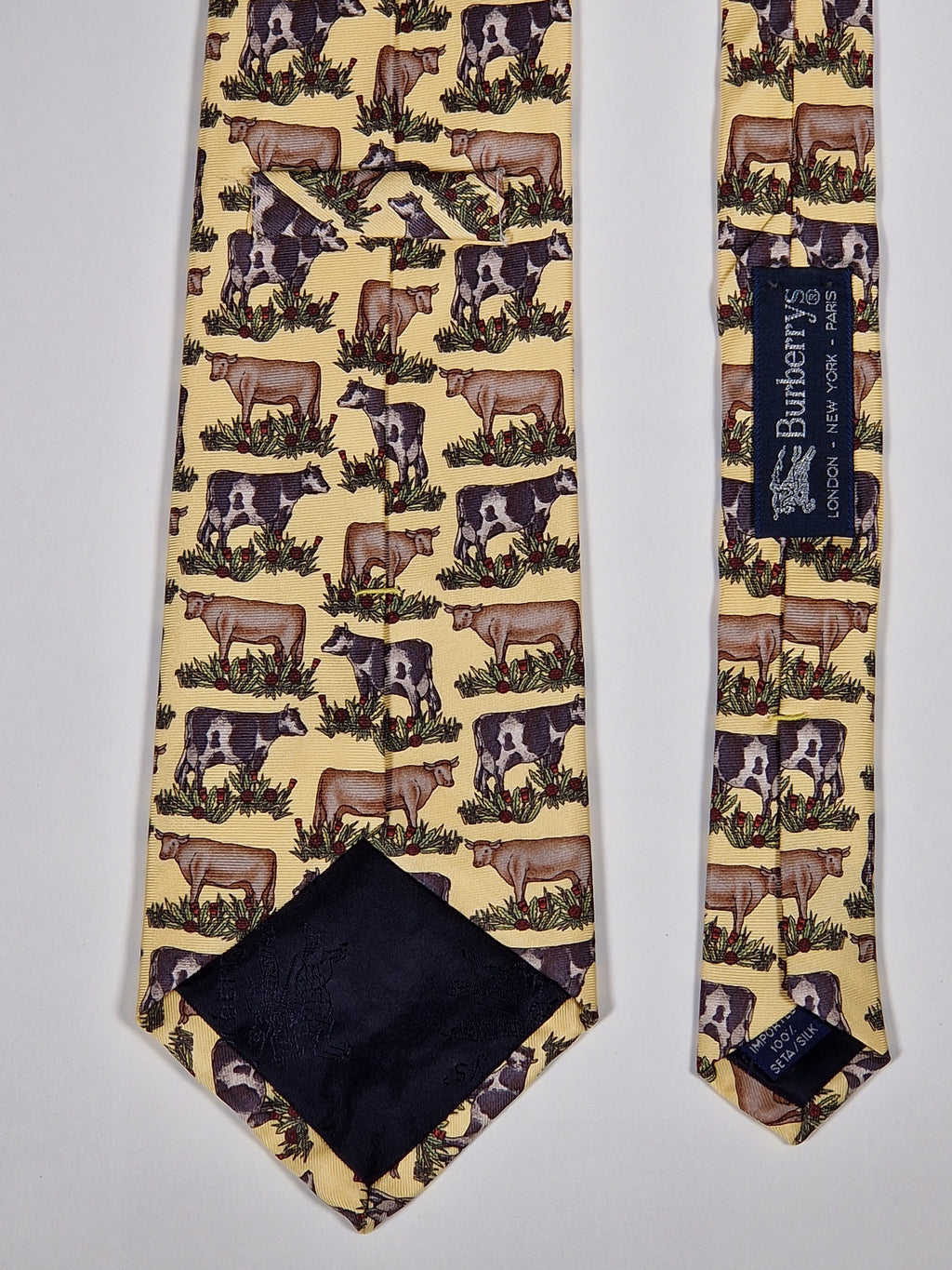 Burberrys Vintage silk tie cows