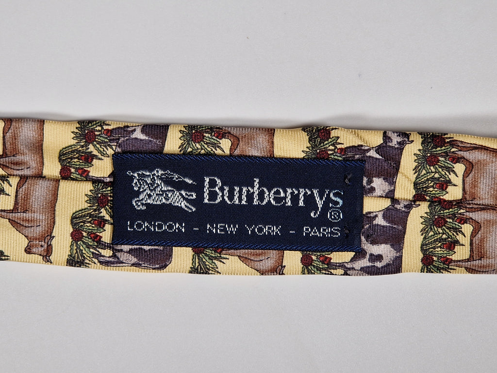 Burberrys Vintage silk tie cows
