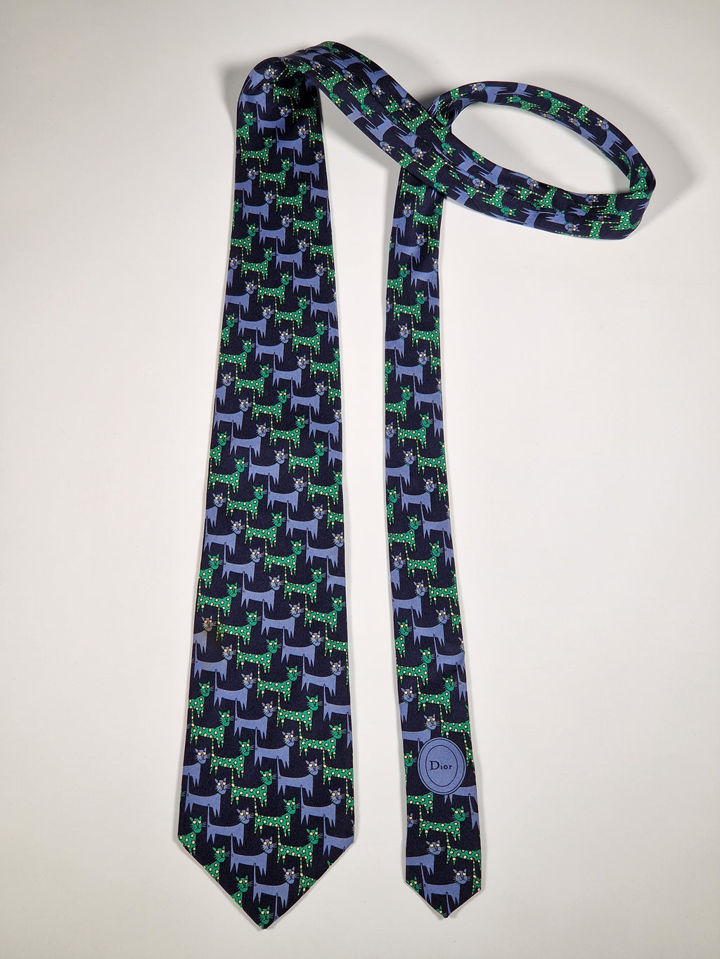 Dior tie cat patter
