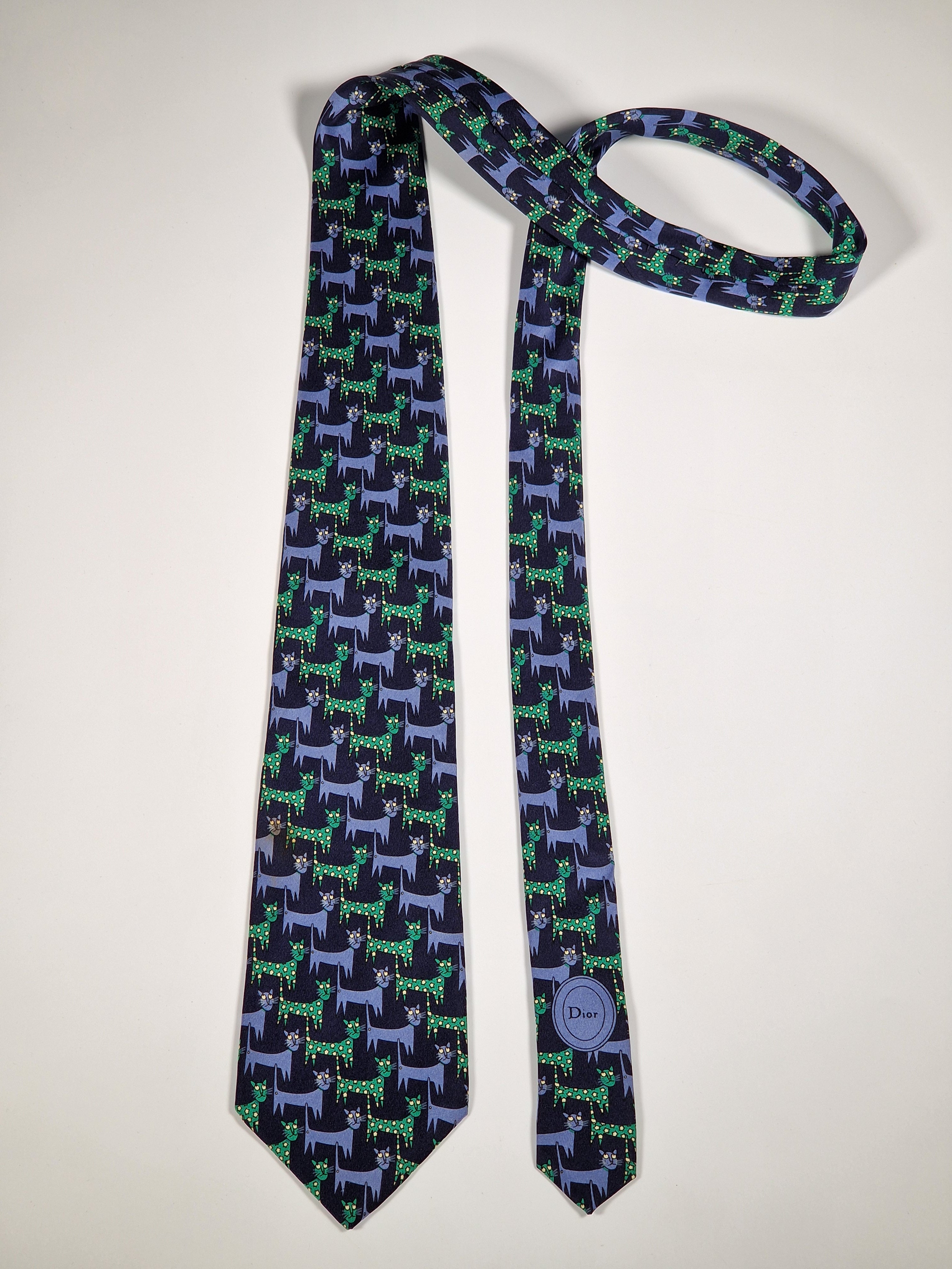 Dior tie cat patter