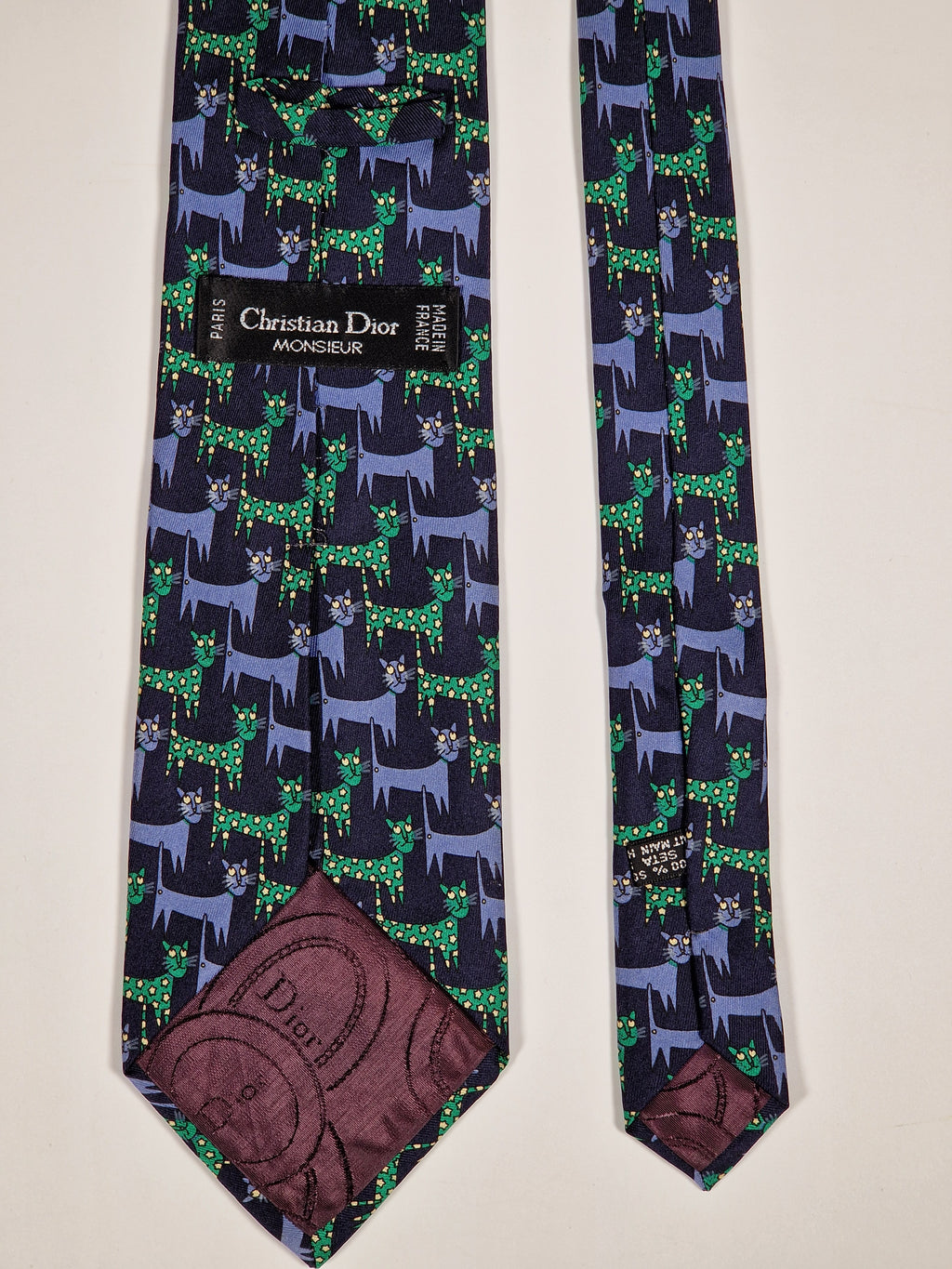 Dior tie cat patter