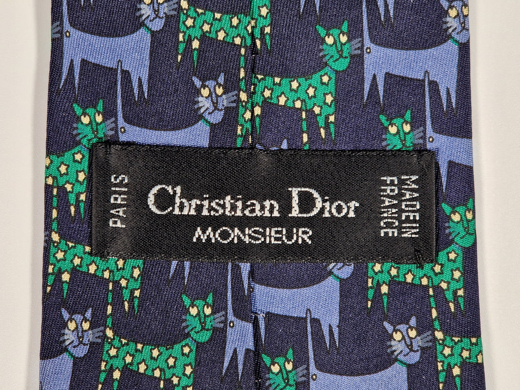 Dior tie cat patter