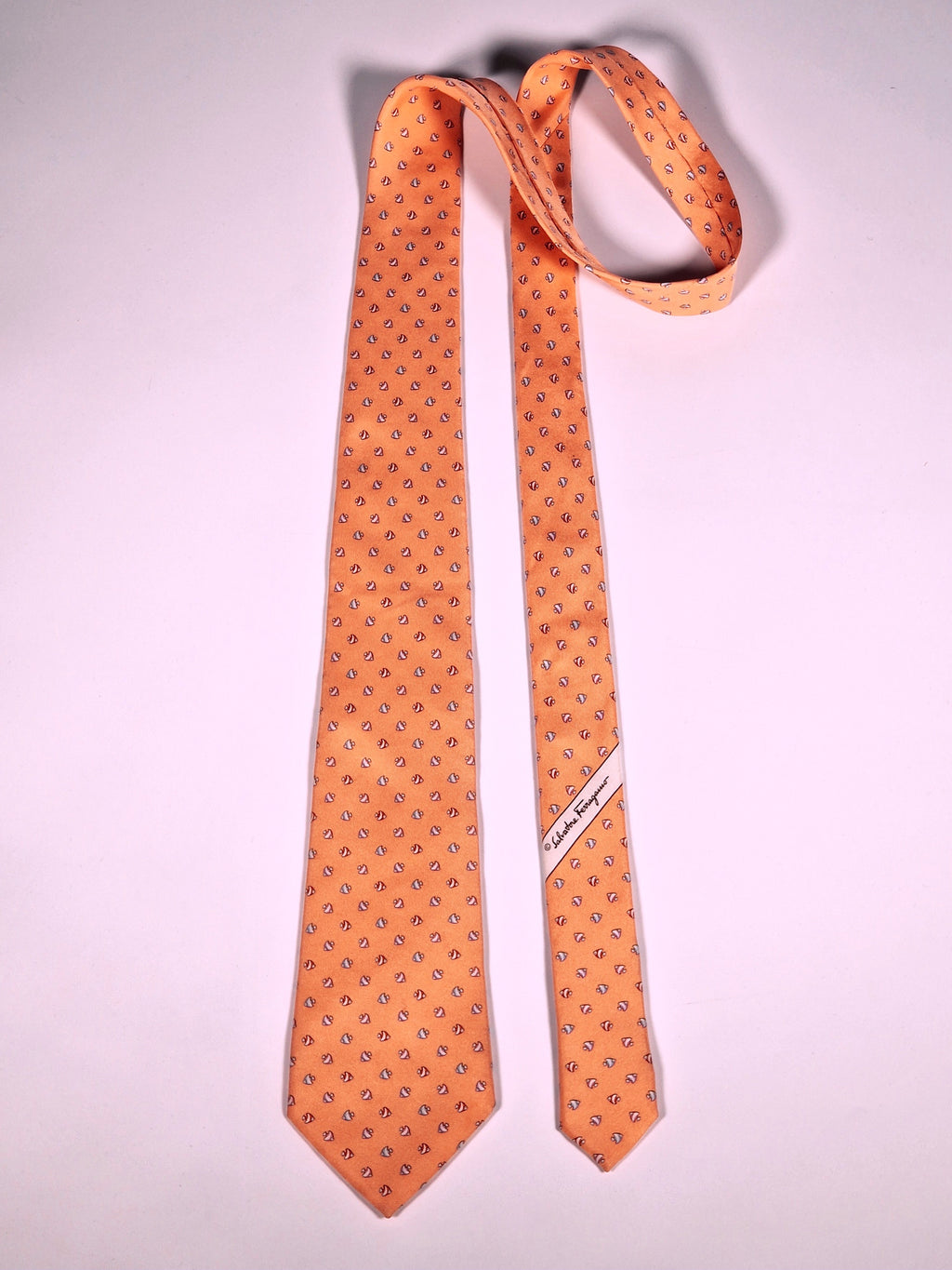 Salvatore Ferragamo tie Apricot color.