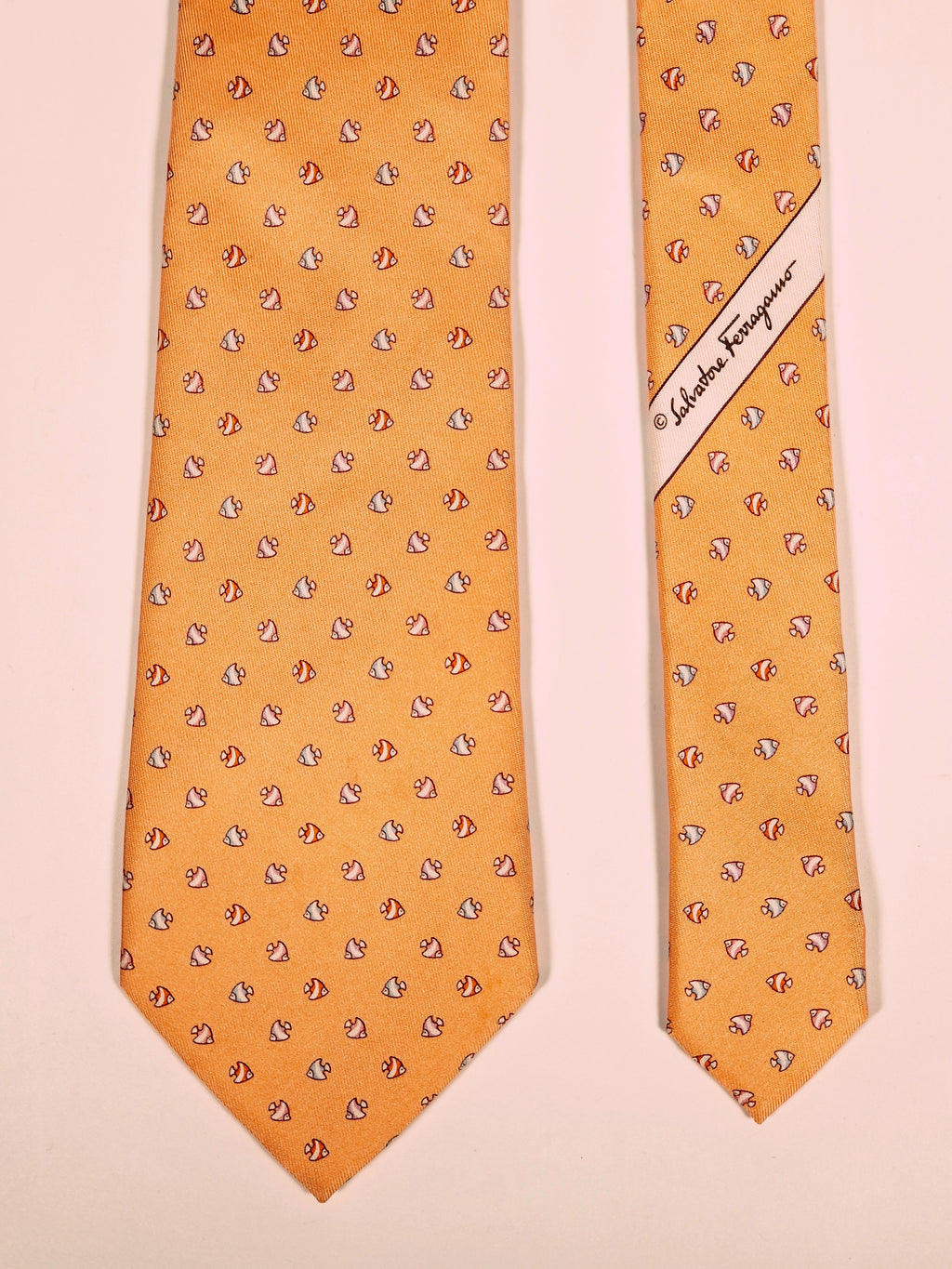 Salvatore Ferragamo tie Apricot color.