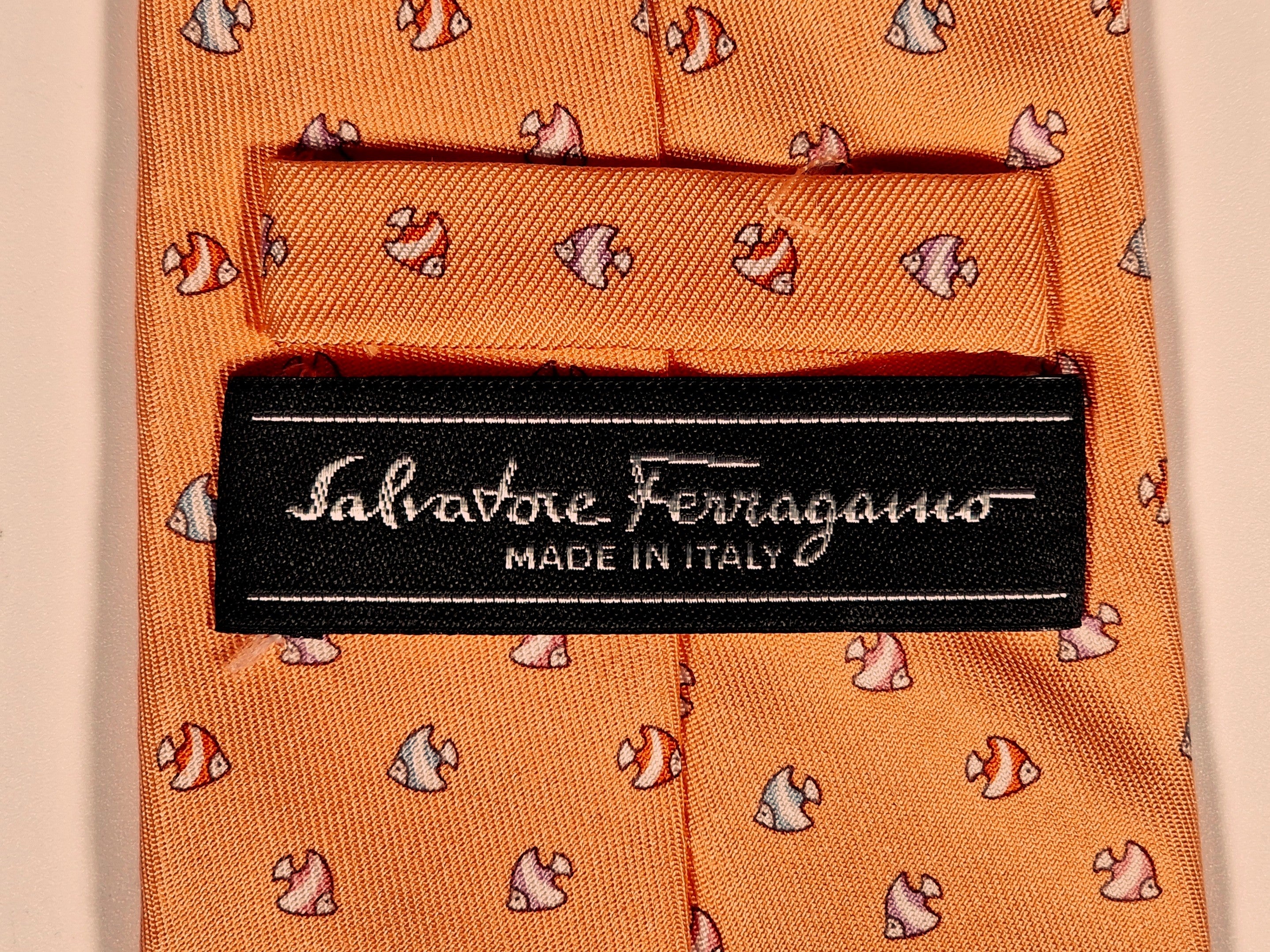 Salvatore Ferragamo tie Apricot color.