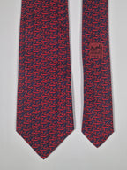 Hermés 7263 MA "Le Mans" Tie blue and red