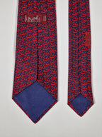 Hermés 7263 MA "Le Mans" Tie blue and red