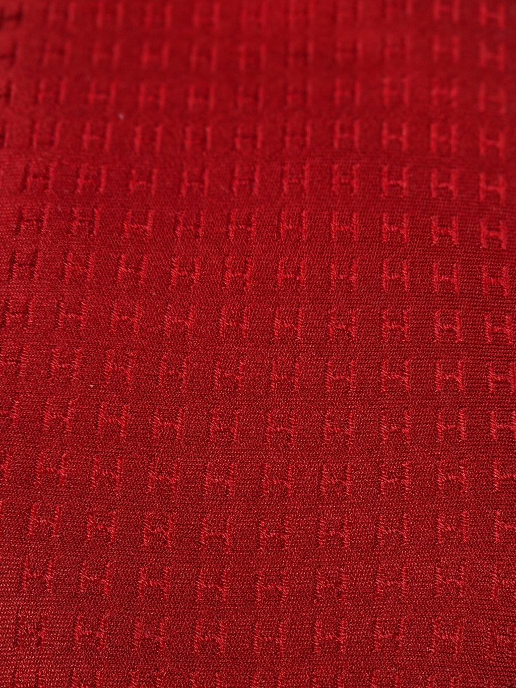Hermès silk tie red jaquard Facconee Hermès No Code