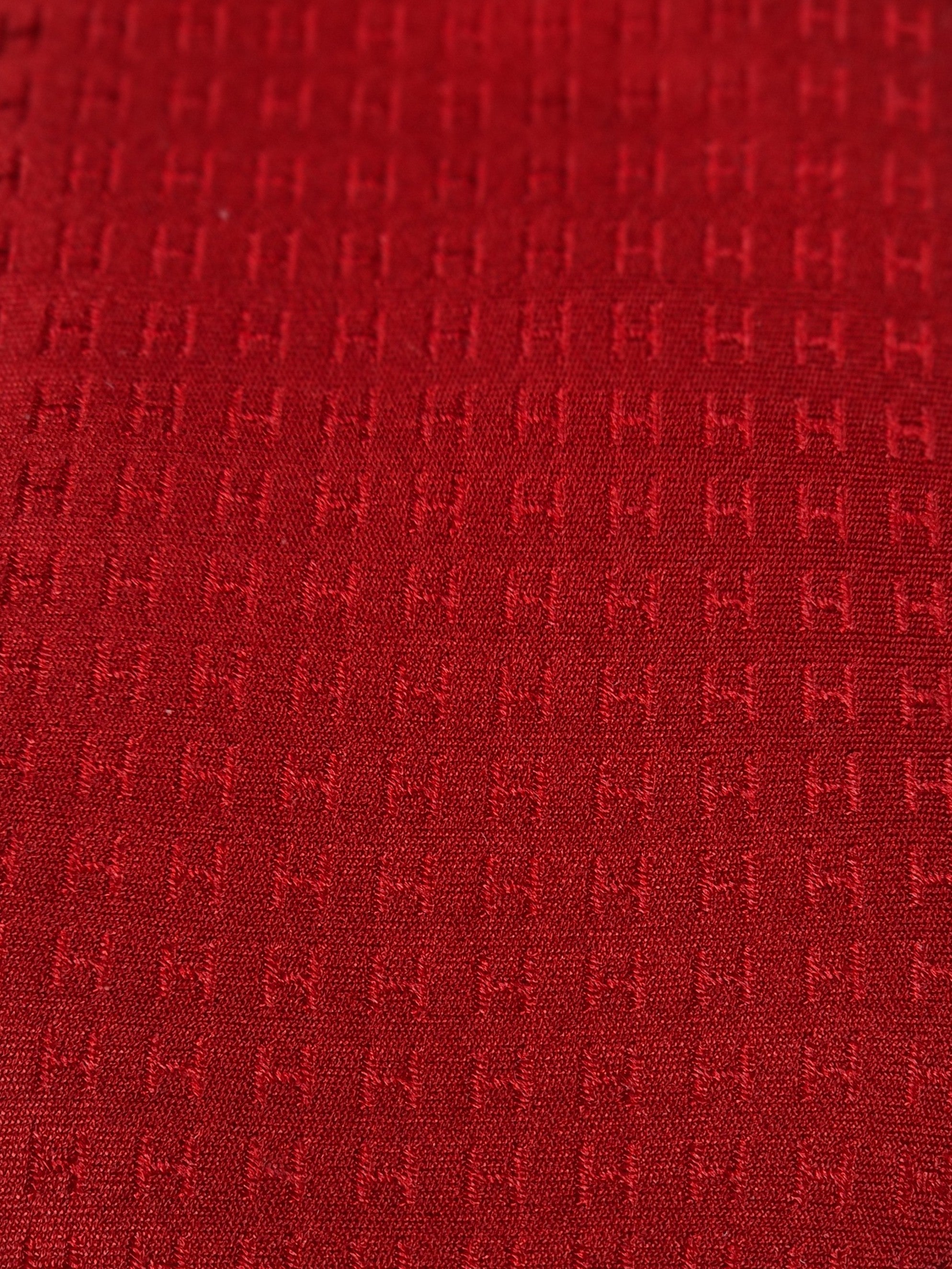 Hermès silk tie red jaquard Facconee Hermès No Code