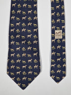 Hermès silk tie black whimsical horse and jockey pattern 5313 TA