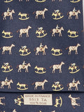 Hermès silk tie black whimsical horse and jockey pattern 5313 TA