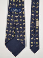 Hermès silk tie black whimsical horse and jockey pattern 5313 TA