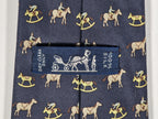 Hermès silk tie black whimsical horse and jockey pattern 5313 TA