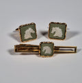 Wedgewood A pair of cufflinks and a tie pin