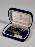 Royal Copenhagen a pair of cufflinks and a tie pin with box