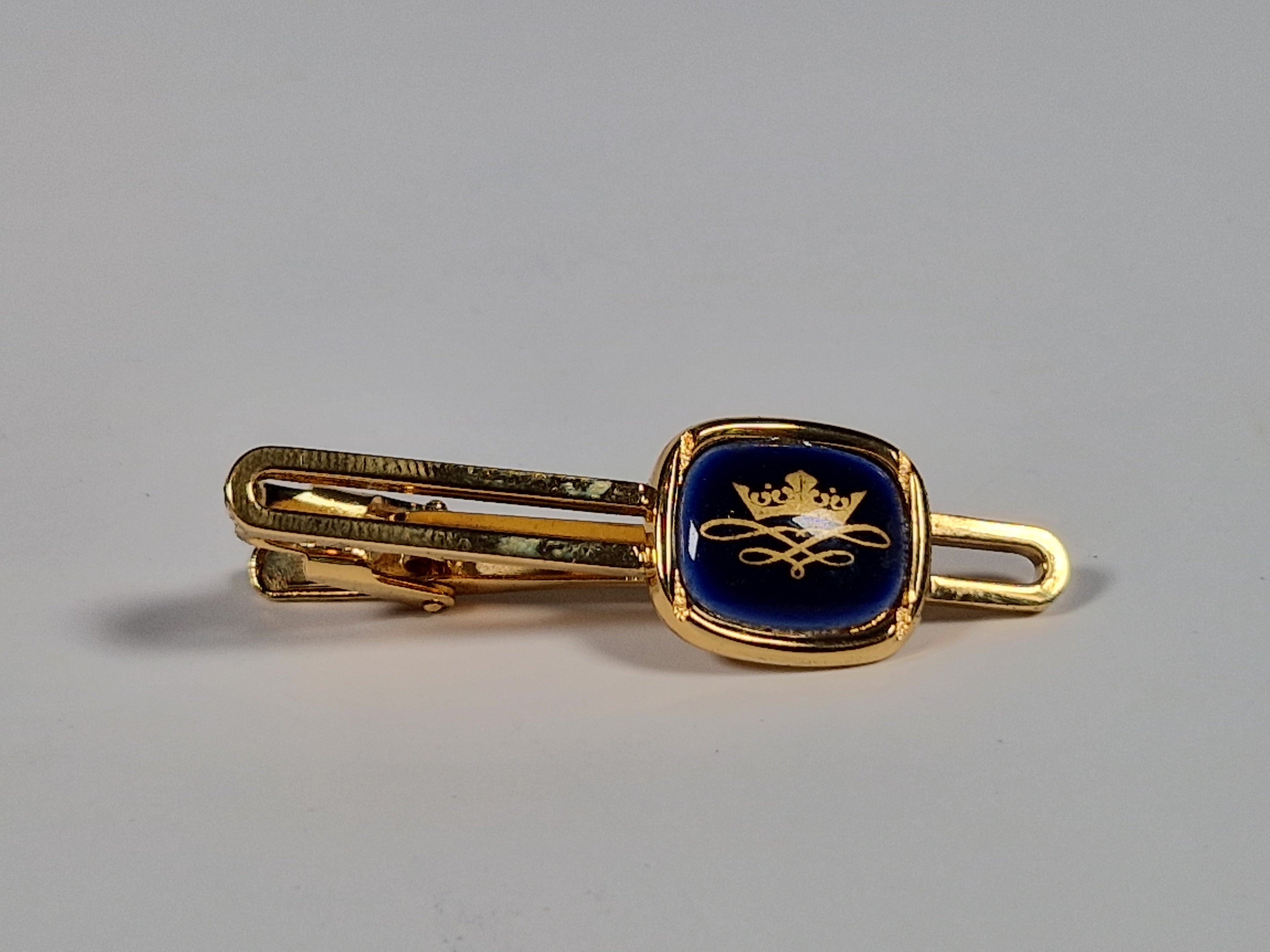 Royal Copenhagen a pair of cufflinks and a tie pin with box