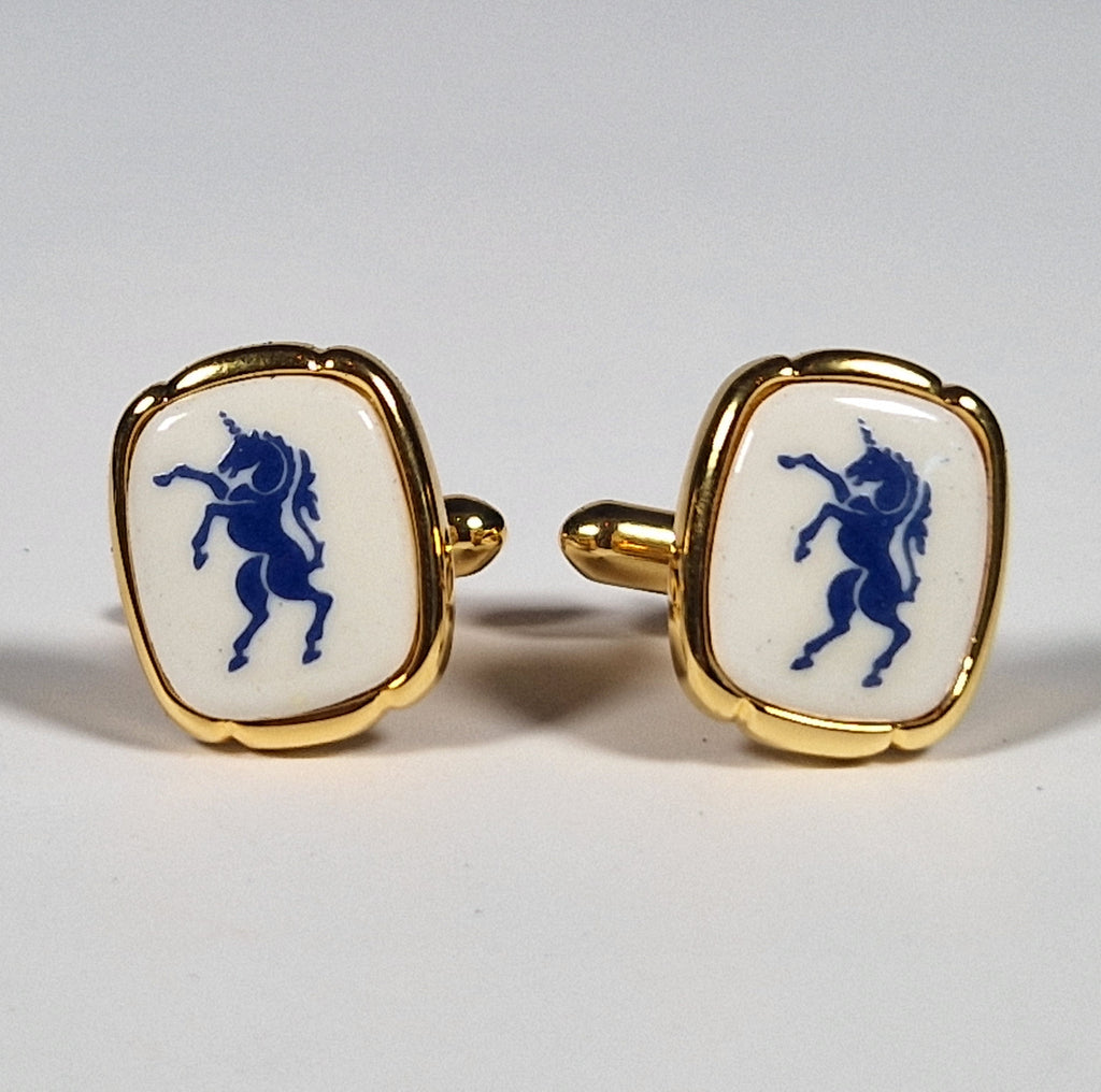 Royal Copenhagen a pair of cufflinks and a tie pin with box