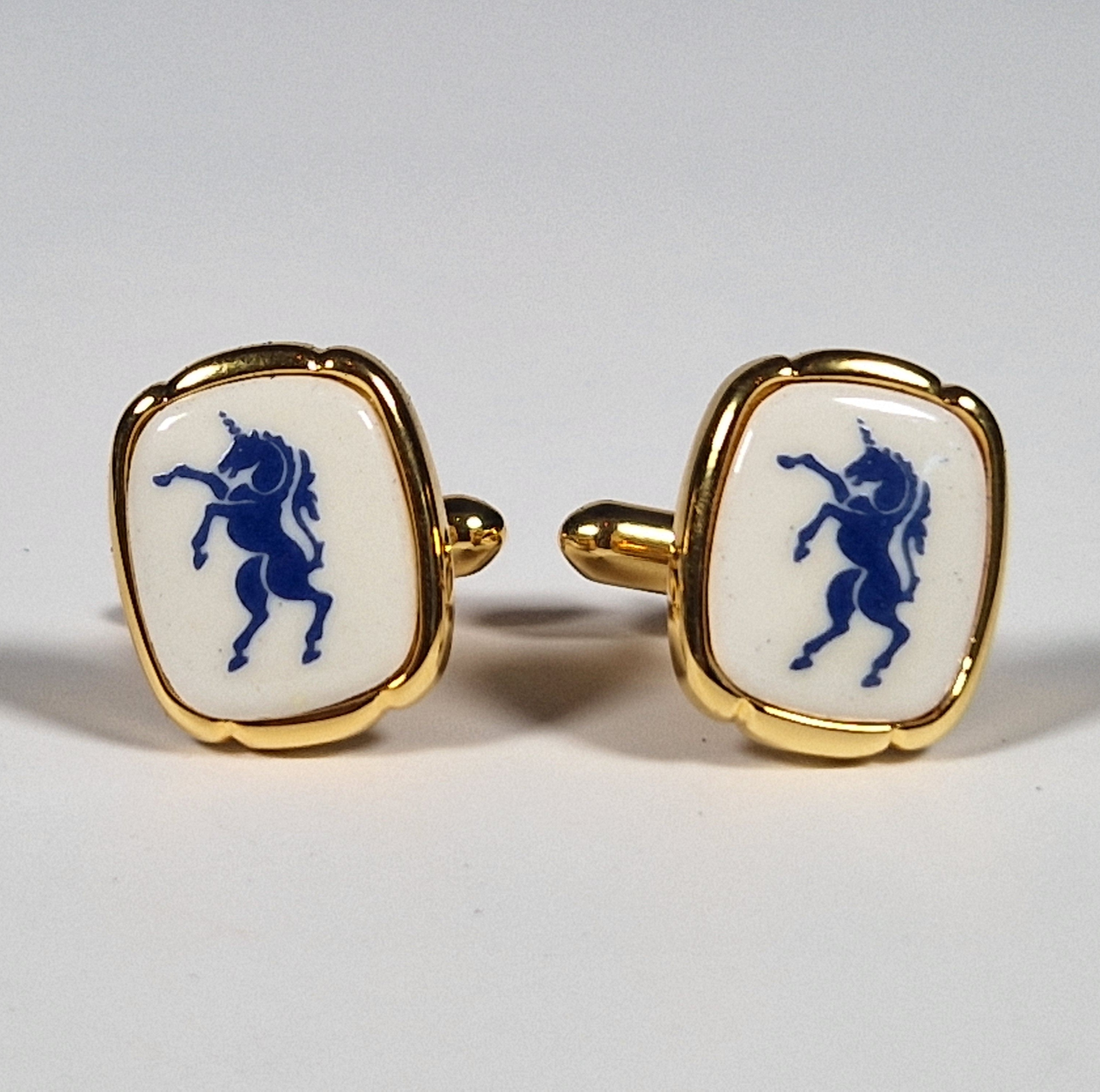 Royal Copenhagen a pair of cufflinks and a tie pin with box