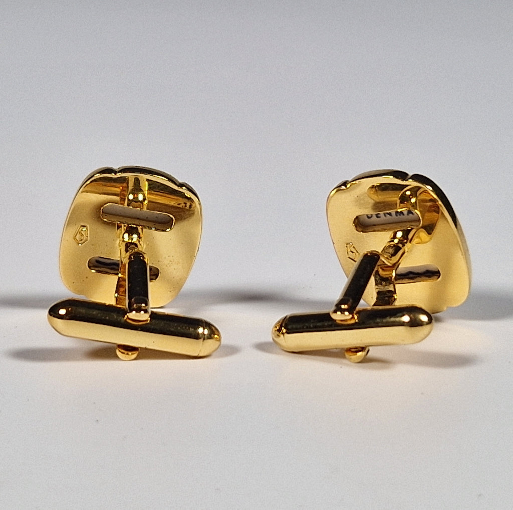 Royal Copenhagen a pair of cufflinks and a tie pin with box
