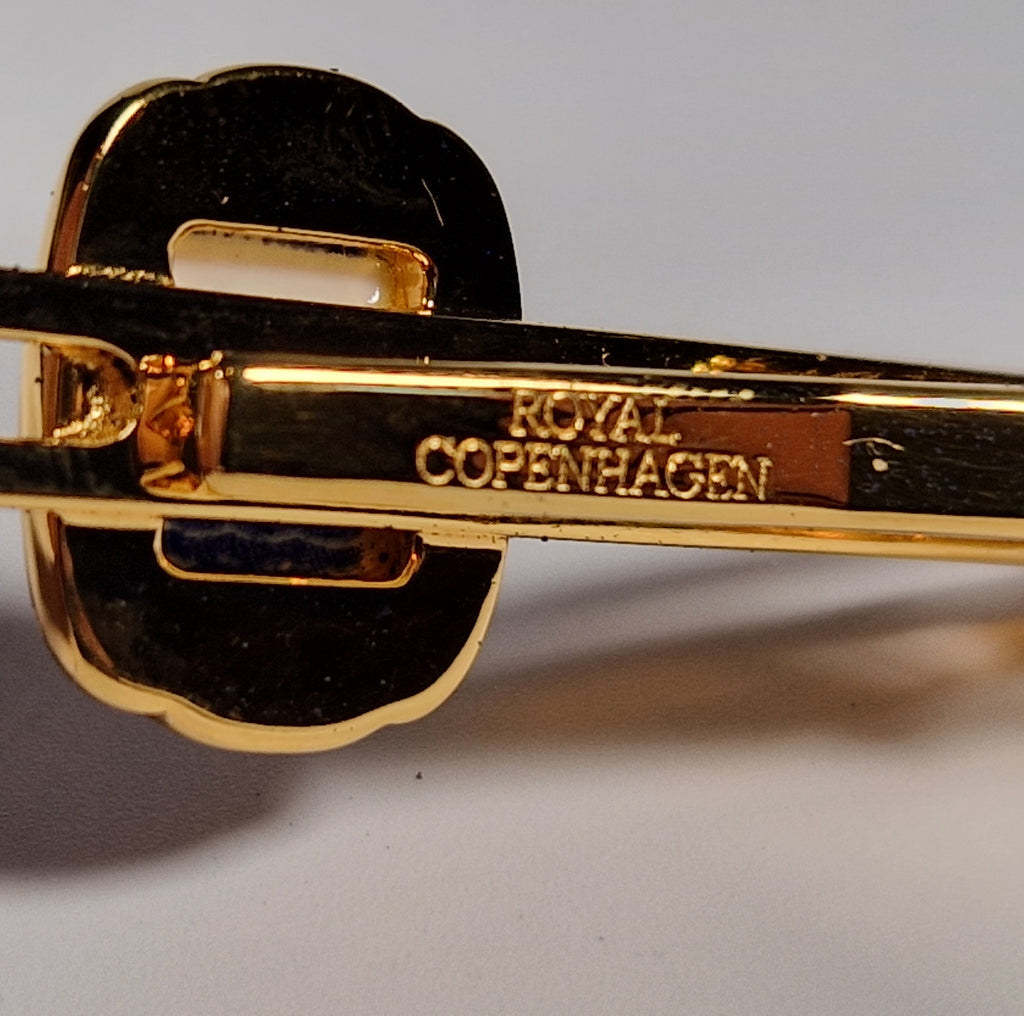 Royal Copenhagen a pair of cufflinks and a tie pin with box