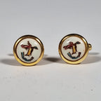 Swank Delft collection a pair of cufflinks and a tie pin with box