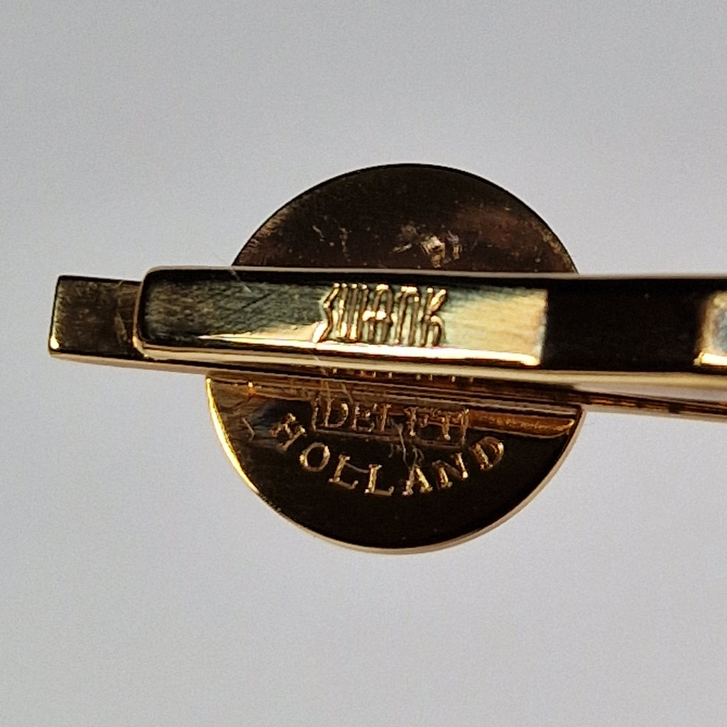 Swank Delft collection a pair of cufflinks and a tie pin with box