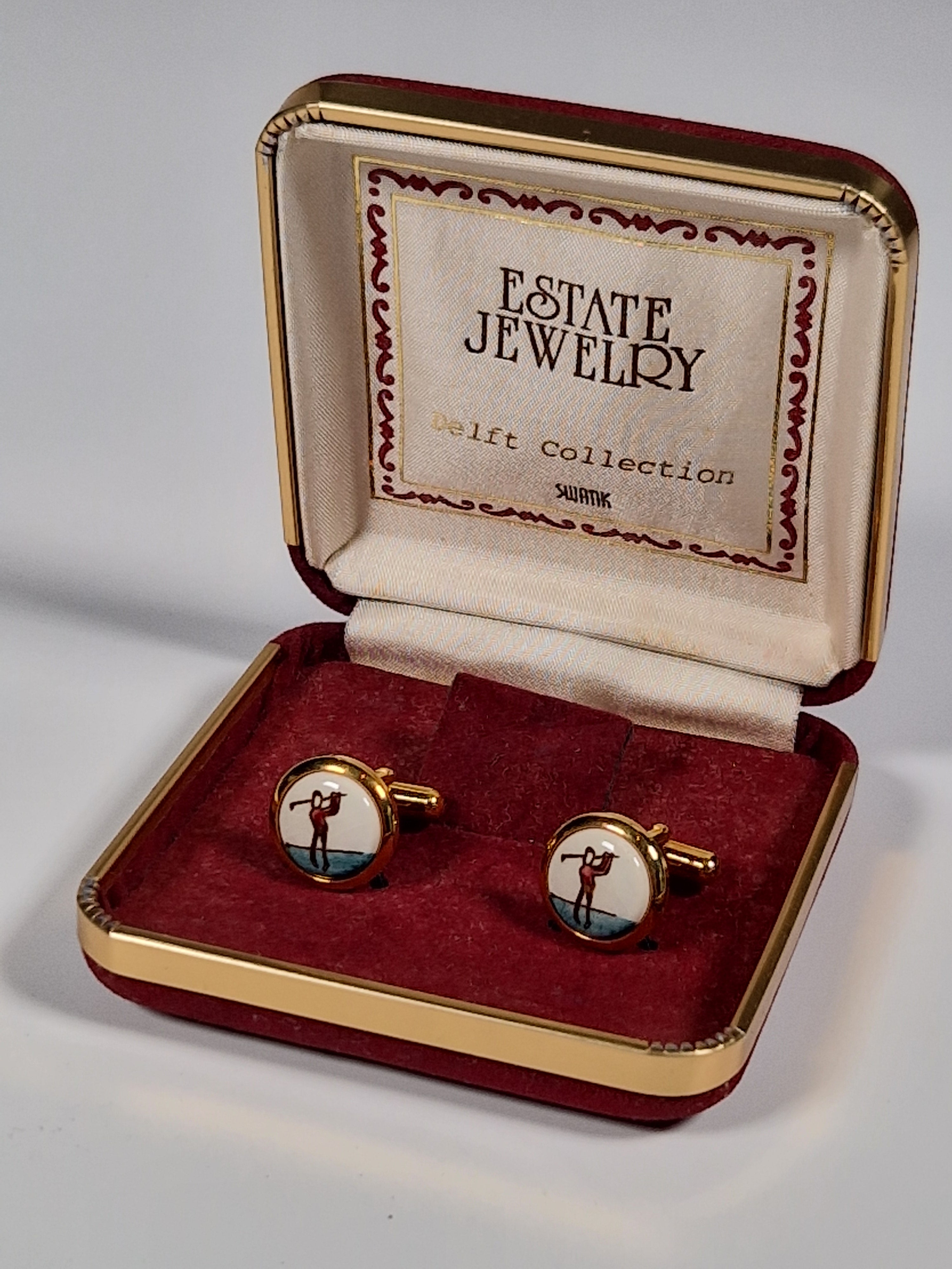 Swank Delft collection a pair of cufflinks with box