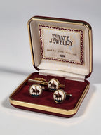 Swank Delft collection a pair of cufflinks and a tie pin with box