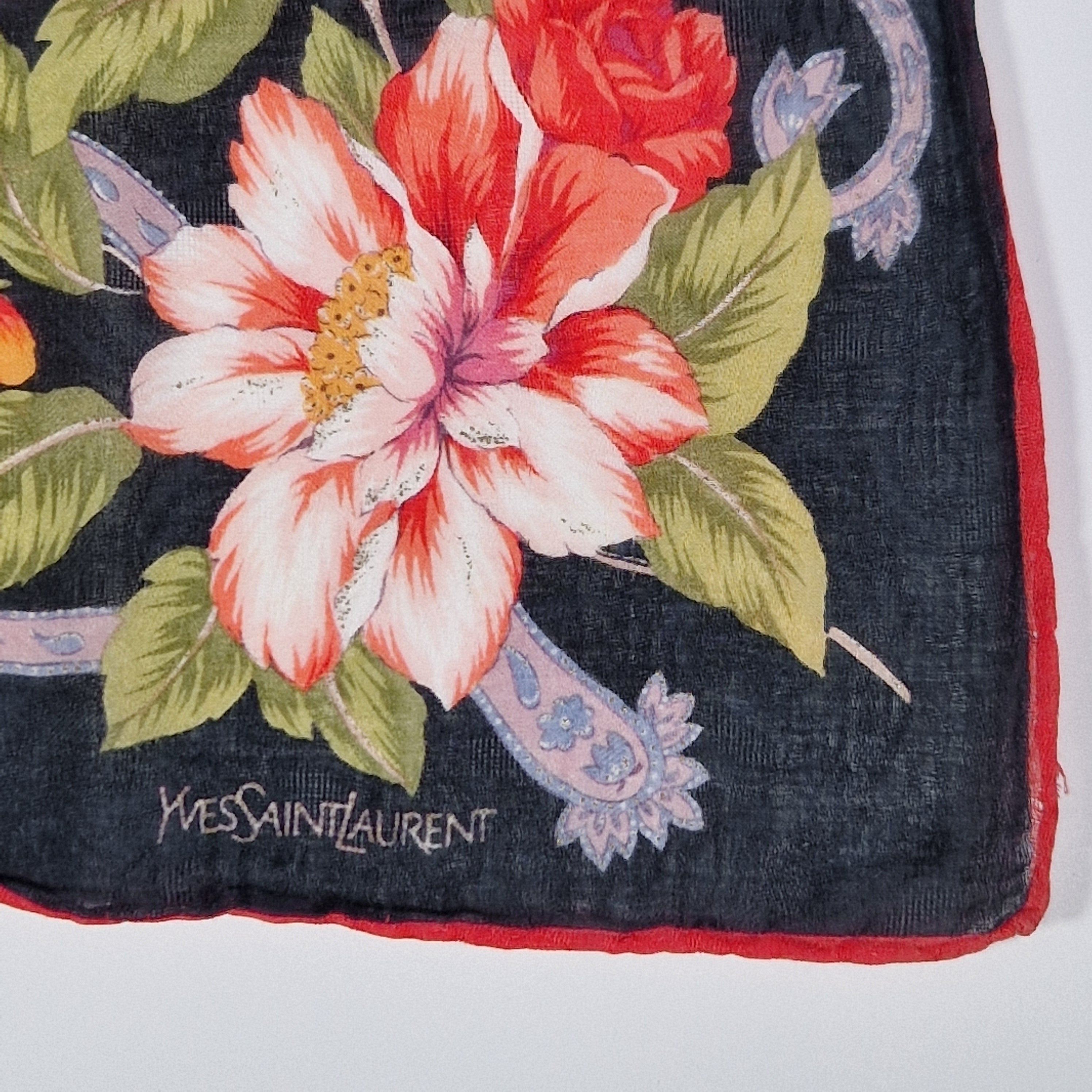 Yves Saint Laurent vintage cotton handkerchief