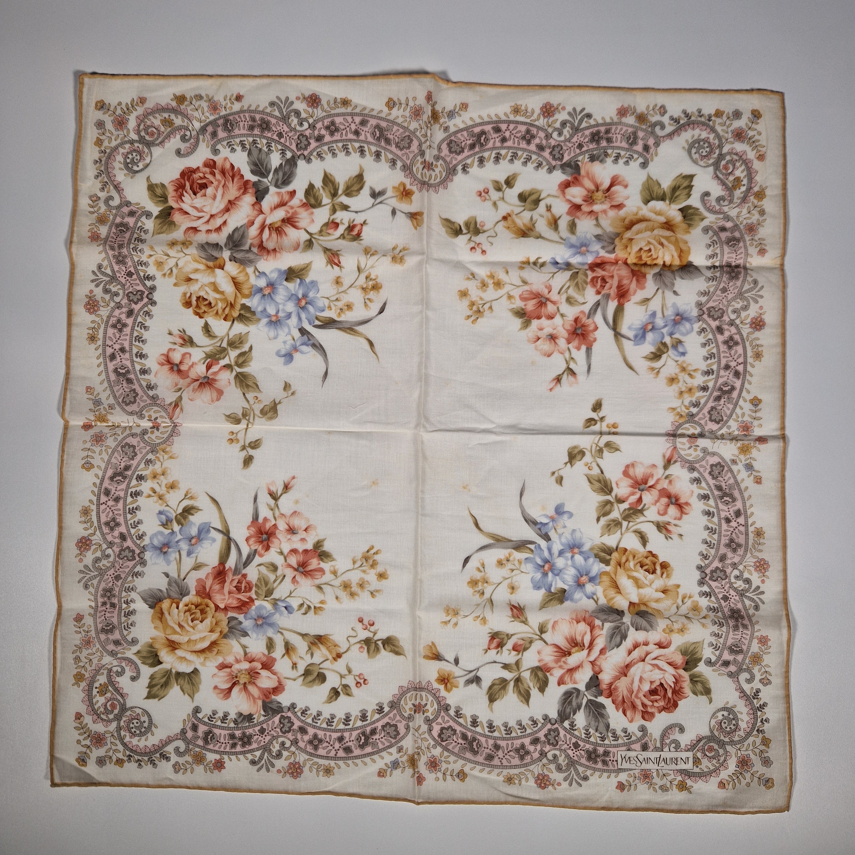 Yves Saint Laurent vintage cotton handkerchief