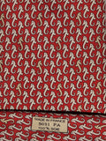 005031 Hermès silk tie red whimsical seahorses pattern 5031 PA