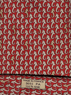 005031 Hermès silk tie red whimsical seahorses pattern 5031 PA