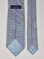 626025 Hermès silk tie blue bird pattern 626025 OA
