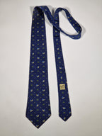 007875 Hermès silk tie blue whimsical snail 7875 UA