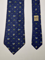 007875 Hermès silk tie blue whimsical snail 7875 UA