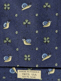 007875 Hermès silk tie blue whimsical snail 7875 UA