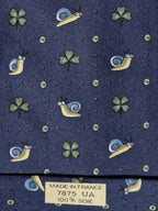 007875 Hermès silk tie blue whimsical snail 7875 UA