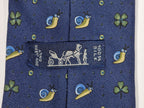 007875 Hermès silk tie blue whimsical snail 7875 UA