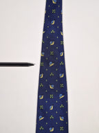 007875 Hermès silk tie blue whimsical snail 7875 UA