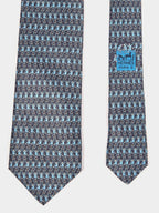 605782 Hermès tie grey monkeys 605782 HA