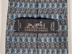 605782 Hermès tie grey monkeys 605782 HA