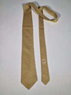 007882 Hermès tie yellow geometrical pattern 7882 MA