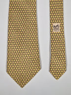 007882 Hermès tie yellow geometrical pattern 7882 MA