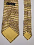 007882 Hermès tie yellow geometrical pattern 7882 MA
