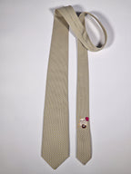 646083 Hermès silk tie yellow baseball pattern 646083 FA