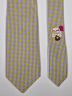 646083 Hermès silk tie yellow baseball pattern 646083 FA